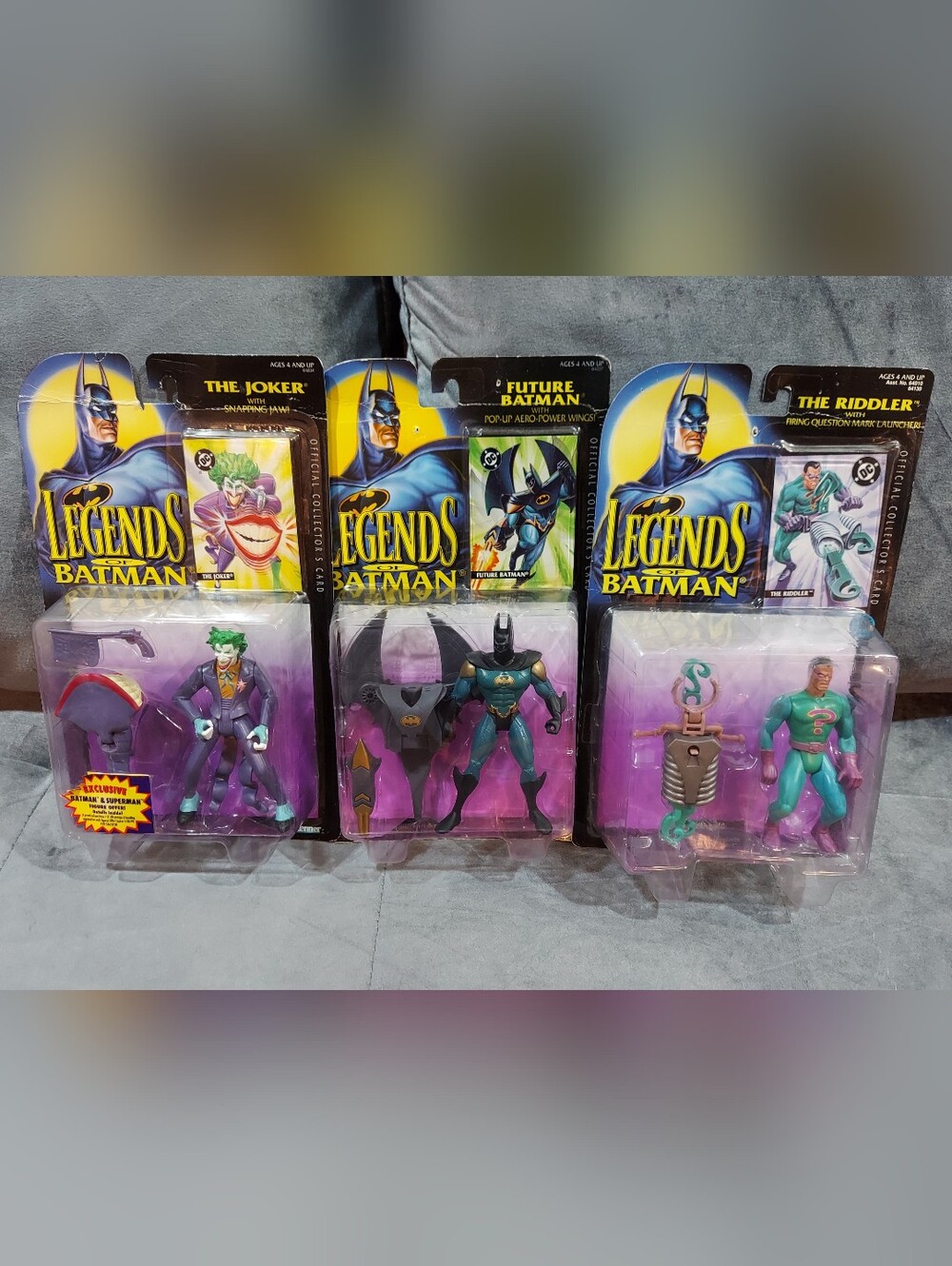 1994 DC COMICS LEGENDS OF BATMAN FUTURE BATMAN JOKER RIDDLER 3 ACTION FIGURE SET
